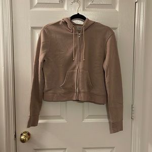 cropped zip up hoodie